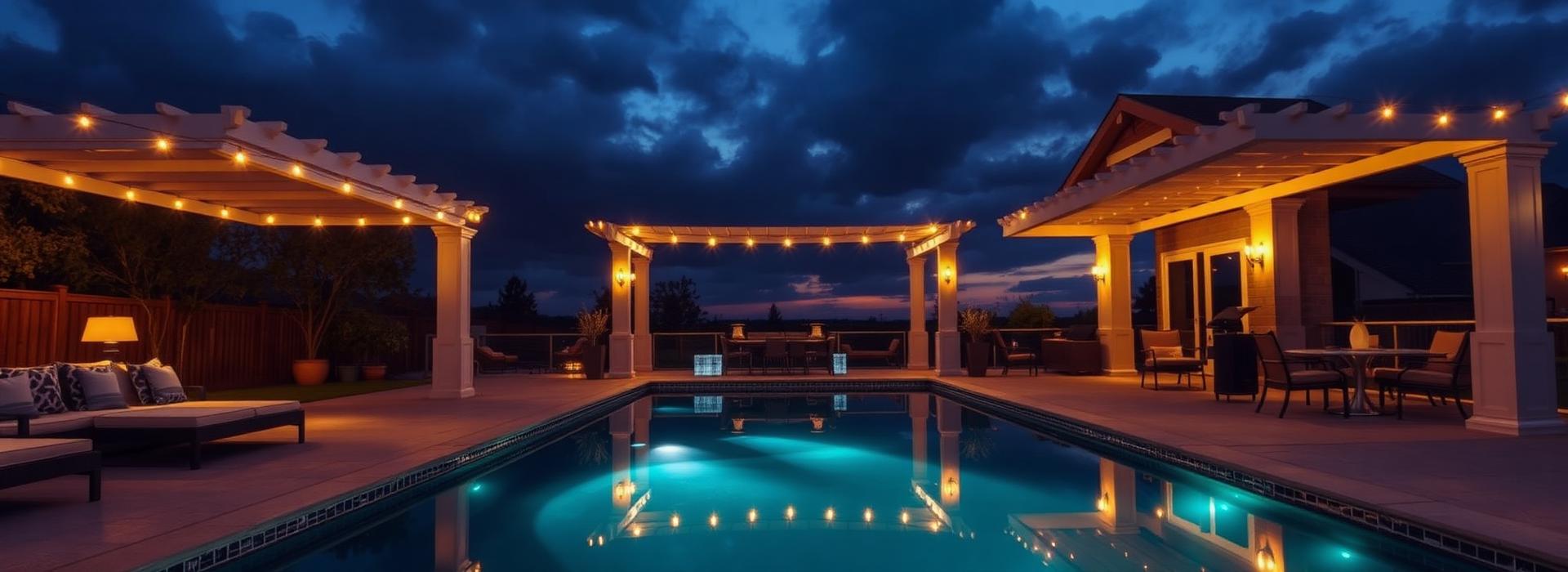Custom deck at twilight